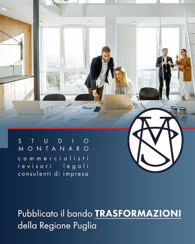 Trasformazioni – nuovo incentivo per l’innovazione delle MPMI e Liberi Professionisti Pugliesi