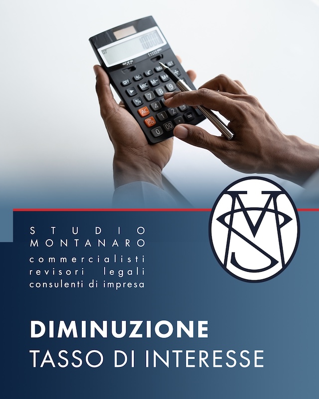 Il saggio di interesse legale scende per il secondo anno consecutivo